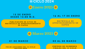 Fechas importantes. III CICLO 2024