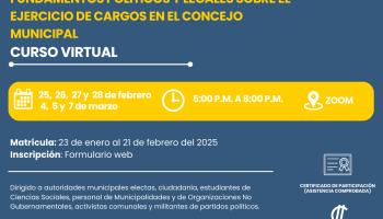 Extensión Docente. Curso virtual: Fundamentos políticos y legales sobre el ejercicio de cargos en el Concejo Municipal.